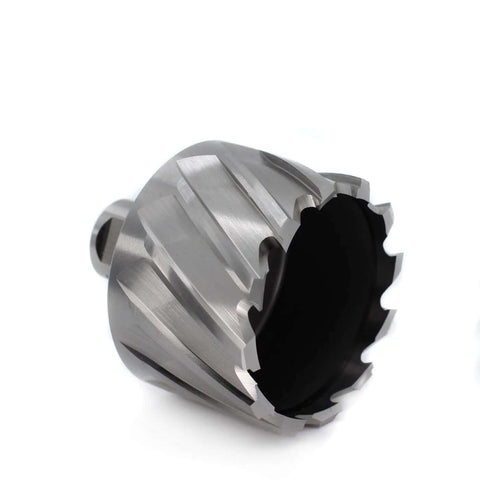 Oscarbide annular cutter with Weldon shank, 2-1/4 in diameter and 1 in cutting depth, for magnetic drill press.