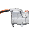 Universal 18CC 12V DC Electric Parking Air Conditioner Compressor for Trucks Buses Vans And Rvs side view with electrical connectors.