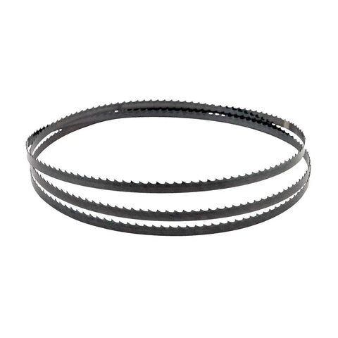 Image of Three Piece 93-1/2 Inch Wood Bandsaw Blades Set For Fourteen Inch Saws Includes Half Inch 6TPI Blade, Eighth Inch 14TPI Scroll Blade, And Quarter Inch 6TPI Blade For Resawing, Rip And Curve Cuts, All In One Pack For Delta And Grizzly Style Saws