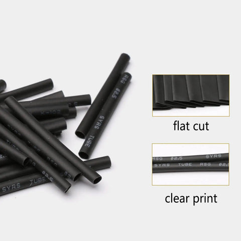 Dope 127 Pc Black Heat Shrink Tube Kit Perfect For Wiring Repairs Soldering Automotive Electrical Tubing Insulation Sleeving Assortment Bundle Keeps Wires Safe From Shorts And Leaks Fast Shrink Strong Hold Ideal For DIY Car Mods Home Projects And Pro, black tubes