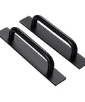 2-Pack Self-Stick Sliding Door Pull Handles With Adhesive for cabinets, drawers, windows, closets, barn doors, pocket doors, black handles