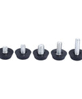 Adjustable Leveling Feet Set For Furniture, M6 And M8 Threaded Feet With 7 To 19mm Height Range, 10 Pack, No Tools Needed, Easy Setup, Durable Plastic And Metal Construction, Stable Leveling Pads Ideal For Tables Desks Cabinets, five black feet
