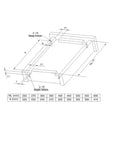 Heavy Duty Bottom Mounted Concealed Drawer Slide Pair Built Tough As Nails For Silky Cabinet Glide technical drawing with dimensions.