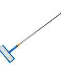 10 Inch Ceiling Paint Roller With Built In Splatter Guard Anti Drip Design For Effortless Home Makeovers That Save Your Floors And Deliver Butter Smooth Finish Without A Single Messy Cleanup Headache Today with a steel shaft and blue handle.