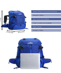 Blue Large Capacity Outdoor Hiking and Mountaineering Backpack, Lightweight Waterproof Travel Pack for Camping and Climbing
