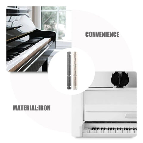 Six Piece Heavy Duty Piano Hinges Forged From Solid Iron For Tough Jewelry Boxes And Travel Luggage Rugged Construction Keeps Things Locked Tight During A 180 Degree Open with black and silver finishes