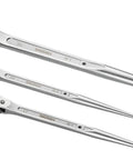 Set of three 12 Point Double Ended Socket Ratcheting Podger Scaffold Wrench 19mm By 22mm Or 3/4 By 7/8, 32 Tooth Reversible Mechanism