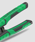 Close-up of green and black handles on Needle Nose Pliers Electrician Pliers All In One 9 In One Wire Stripper Cutter Crimping Tool