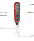 Front view of UT116C SMD Tester For Resistors, Capacitors, Diodes, And RCDs With Auto Range LCD and test leads visible.
