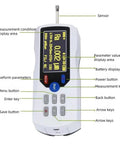 Pro Grade Heavy Duty Handheld Roughness Tester Profilometer With 20 Plus Hours Battery Life, Auto Power Saving, High Precision Roughometer for Industrial Workpiece Quality Control and Portable Surface Finish Measurement, displaying sensor and control buttons.