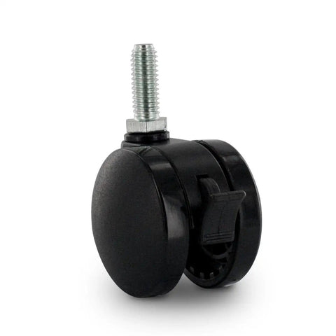 Slick Rolling 2 Inch Nylon Twin Wheel Heavy Duty Furniture Casters That Kick Some Serious Weight With Secure Brake Solid Zinc Body Glides Smooth As Silk Over Wood Or Carpet Easy Screw Mount 3 8 16 By 1 Inch Thread Four Piece Set