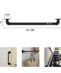6Ft Wall Handrail For Indoor Outdoor Stairs And Porch Deck DIY Friendly Easy Install Dark Iron Black Banister Kit dimensions
