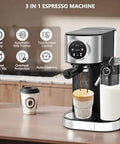 Barista-Grade 3-In-1 20 Bar Espresso Machine For Home Use With Dual Boiler And Automatic Milk Frother in kitchen setting