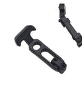 Rock Solid Rubber Hood Catch Latches with mounting brackets, black rubber and nylon latch, angled view for flexible locking.