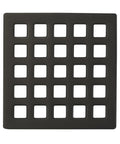Three And Three Quarters Inch Square Shower Drain Grate Matte Black Stainless Steel Hair Catcher Drain Strainer For Bathrooms
