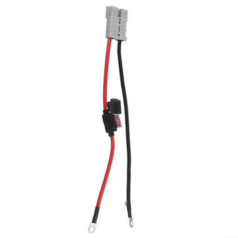 Top Shelf Heavy Duty 10Awg 50A EV Charging Cable With M8 Ring Terminal, red and black wires with fuse for solar battery systems.
