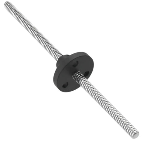 Tr3.5x0.609 Trapezoidal Lead Screw With Nylon Nut for 3D Printers, 0.609mm pitch, 100mm length, 304 stainless steel linear motion part