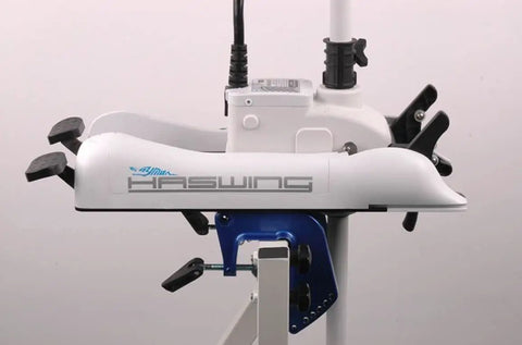 Built Tough 12V 55 LB Electric Trolling Motor With 48 Inch Bow Mount Shaft For Boat Fishing with remote controls and bracket.