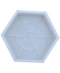 Top view of Hexagon Paving Color Brick Reusable Stepping Stone Paver Tool for Garden and Patio Sturdy Easy Pour Concrete Molds.