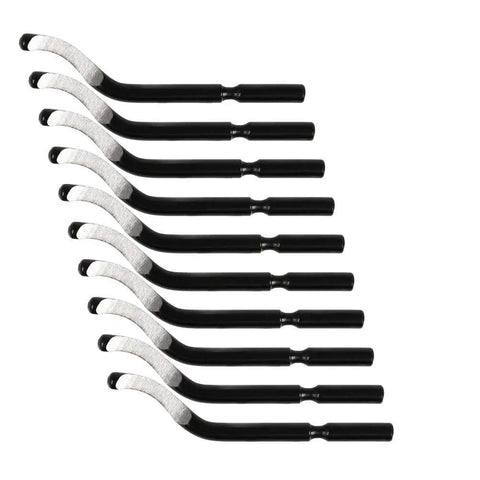 BS1010 Pro Grade Deburring Blades Set, 10 Pcs Burr Trimming Scrapers For Aluminum, Copper, Plastic, PVC, M2 HSS, 40 Degree Edge, 63RC Hardness, 46mm By 3.2mm, Sharp Cut For Smoothing Machined Surfaces
