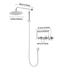 Shower System Wall Mounted 10 Inch Rainfall with Handheld Spray Combo, chrome finish, dimensions displayed, detailed view, easy installation.