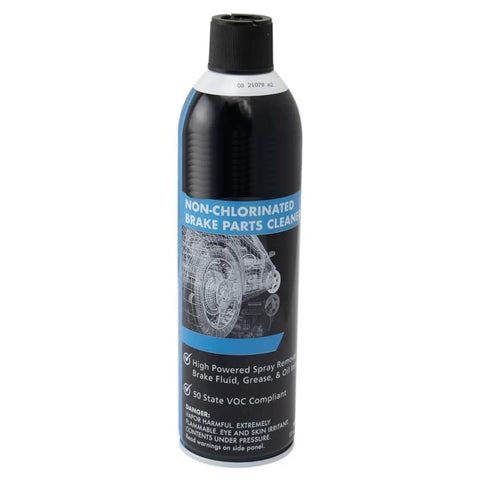 Non-Chlorinated Brake Parts Cleaner in a spray can, designed to remove brake fluid, grease, and oil, VOC compliant.