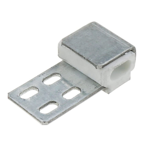 Tough As Nails 12 Pack 4 Hole S Curve Upholstery Spring Clips For Sofa Couch Frame Repair Rust Resistant Nickel Plated Furniture Hardware. Single clip detail.
