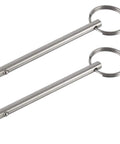 Two 316 stainless steel quick-release pins with rings for marine hardware, 1/4 in diameter and 3.75 in overall length.