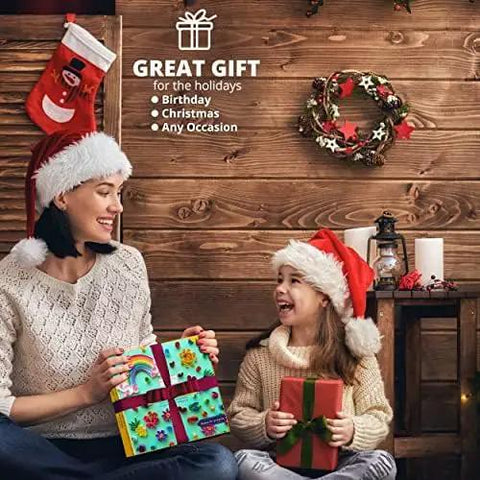 A woman and child with presents, a festive setting highlighting Beginner Quilling Kit For Kids And Adults With Tools.
