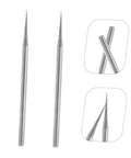 Six Piece Stainless Steel Eyeglass Repair Hook Tool Set For Half Frame Glasses, Portable Eyewear Fixing Needle shown close-up