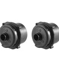 Heavy Duty Car Auxiliary Coolant Water Pump Pair Bolt Right On Engine Cooling Replacement Pre Installed Gaskets High Heat Resistant Up To One Twenty C Stops Overheating And Power Sag Rock Solid Street Ride Quality, black electric pumps side view.