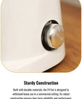 Next Level Electric Burr Coffee Grinder With 58mm Flat Stainless Steel Burrs And Quick Touchscreen Panel For Dead Simple Espresso Prep In A Built Tough White Frame close-up of dial control on robust white body.