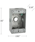 Single Gang Weatherproof Outlet Box Gray Rugged Die Cast Aluminum Construction And Powder Coat Finish For Weather Resistance