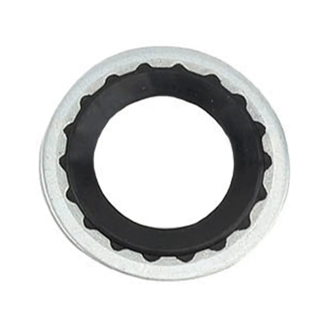 Single metal and rubber gasket from 45 Piece Pro Grade AC Compressor Gasket Kit With Six Sizes Automotive Air Conditioning Port Seal Washer Set Including Thickened Metal Rings And Rubber Gaskets For Car AC Compressor Bumper Door Repair