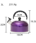 Purple 3 Liter Stainless Steel Tea Kettle That Boils Water Fast For Tea And Coffee, Food Grade Build, Durable Kitchen Must Have
