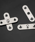 Hidden Door Pivot Hinges Set 12 Stainless Steel Low Profile Heavy Duty Built To Last Cabinet Hinges on black surface