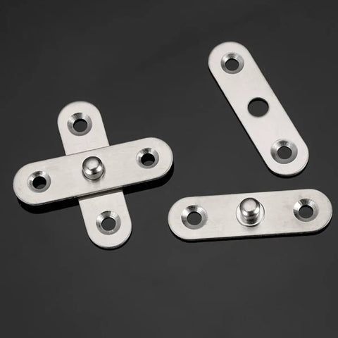 Hidden Door Pivot Hinges Set 12 Stainless Steel Low Profile Heavy Duty Built To Last Cabinet Hinges on black surface
