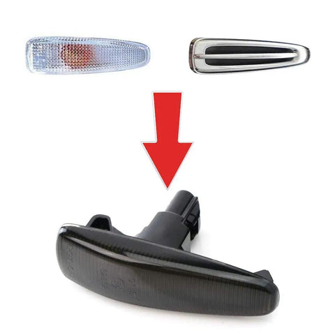 Smoked Amber LED Side Marker Light Assembly Pair With 36 SMD LEDs Sequential Blink Black Smoke Lens For Mitsubishi models comparison