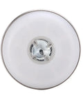 Top view of M8x25 Chair Leg Floor Protectors, round white plastic cap with metal screw for adjustable furniture leveling.