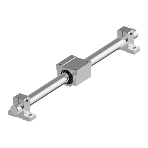 4 Pack SCS8UU Square Pillow Block Bearings With Double Rubber Seals 8mm Bore Linear Motion Slide Blocks mounted on steel shaft.