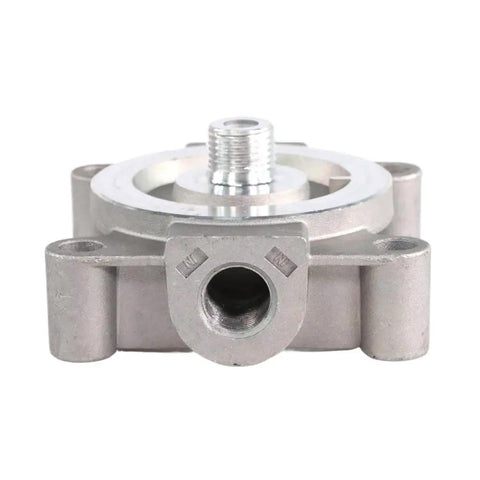 Remote Mount Diesel Engine Coolant Filter Head Water Filter Holder Replaces Part 204163, stainless steel, front view.
