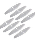 Eight Piece Metal Lawn Mower Saw Blades And Replacement Heads Set For Cordless Mowers, universal attachments for string trimmers.