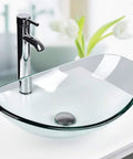 Boat Shape Glass Vessel Sink With Free Oil Rubbed Bronze Faucet And Pop Up Drain In Blue For Modern Bathrooms, angled view