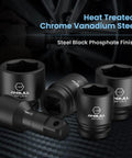 Beefy 21 Piece Three Quarter Inch Drive Jumbo Impact Socket Set With Sixteen SAE CRV Sockets from Three Quarter Inch to Two Inch