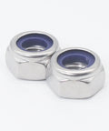 Built Tough And Top Shelf Quality M8 X 1.25mm Nylon Insert Lock Nuts Crafted From Durable 304 Stainless Steel, close-up view.