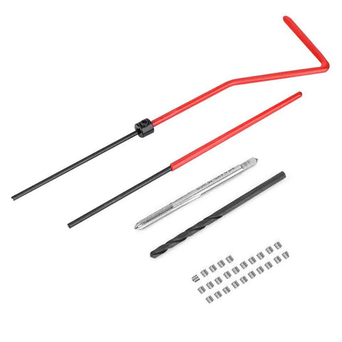 30 Piece M2.5x0.45 Stainless Steel Thread Repair Kit With Spiral Drill Screw Tap Wrench Break Pin Tool Hex Wrench And 25 Thread Inserts