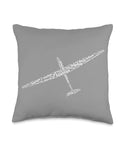 Gliding Glider Throw Pillow For Plane Nerds And Pilot Enthusiasts Flying Plane Theme Cushion With Sailplane Vibe Soar And Glide Style Gift