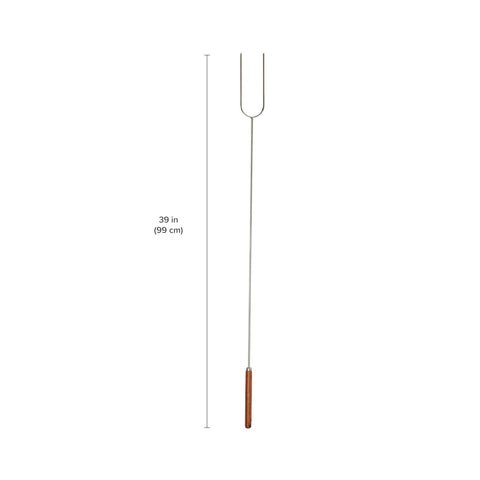 Six Pack 40 Inch Solid Steel Camp Forks With Wooden Handles For Fire Pit Roasting Marshmallows And Kebabs Heavy Duty Camping Gear