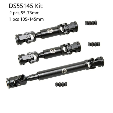 Heavy Duty Stainless Steel Drive Shaft Set For 1/10 Rc Crawler Upgrade Parts Fits Axial Scx10 Trx4 showing 3 shafts with various lengths.