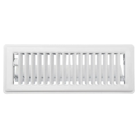 Heavy Duty 3x10 White Floor Register With All Steel Construction, Powder Coated Finish, Easy Damper Control